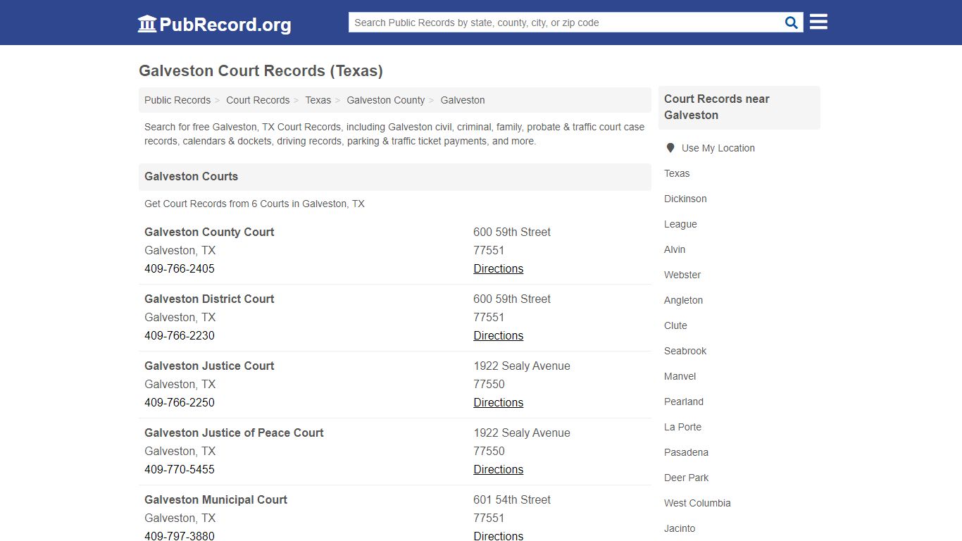 Free Galveston Court Records (Texas Court Records) - PubRecord.org